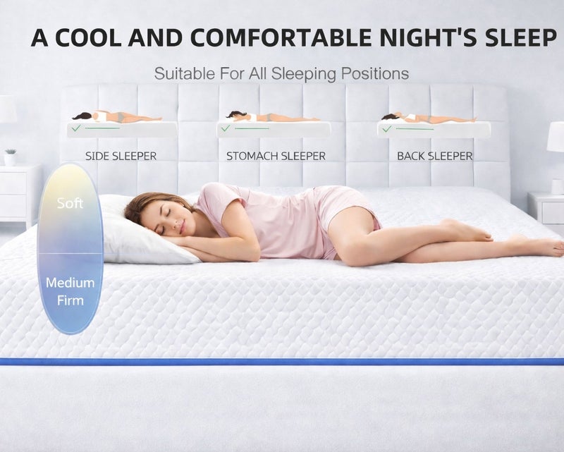 Rexal Home Euro Extreme Cool Pocket Spring Mattress – 30 cm Height, Gel-Infused Memory Foam, Advanced Cooling Fabric, Motion Isolation, Durable Comfort & Spine Support – Luxury Sleep Collection (King Size: 180 × 200 cm) - Image 5