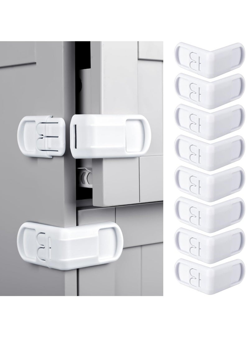 8Pcs Children Safety Cabinet Lock Child Proof Lock for Cabinets Drawers Refrigerators Trash Cans Child Safety Oven Adhesive Locks Adhesive Pads Easy InstallationNo Drilling White - Image 1