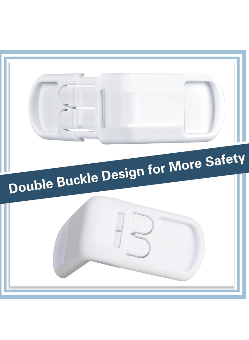 8Pcs Children Safety Cabinet Lock Child Proof Lock for Cabinets Drawers Refrigerators Trash Cans Child Safety Oven Adhesive Locks Adhesive Pads Easy InstallationNo Drilling White - Image 4