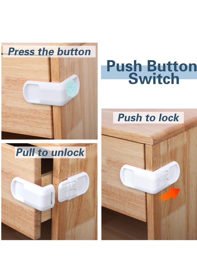 8Pcs Children Safety Cabinet Lock Child Proof Lock for Cabinets Drawers Refrigerators Trash Cans Child Safety Oven Adhesive Locks Adhesive Pads Easy InstallationNo Drilling White - Image 5