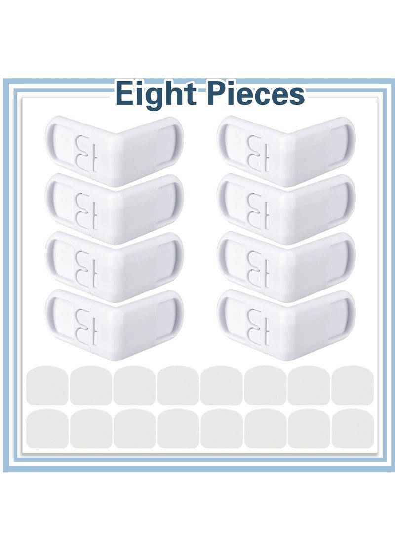8Pcs Children Safety Cabinet Lock Child Proof Lock for Cabinets Drawers Refrigerators Trash Cans Child Safety Oven Adhesive Locks Adhesive Pads Easy InstallationNo Drilling White - Image 3