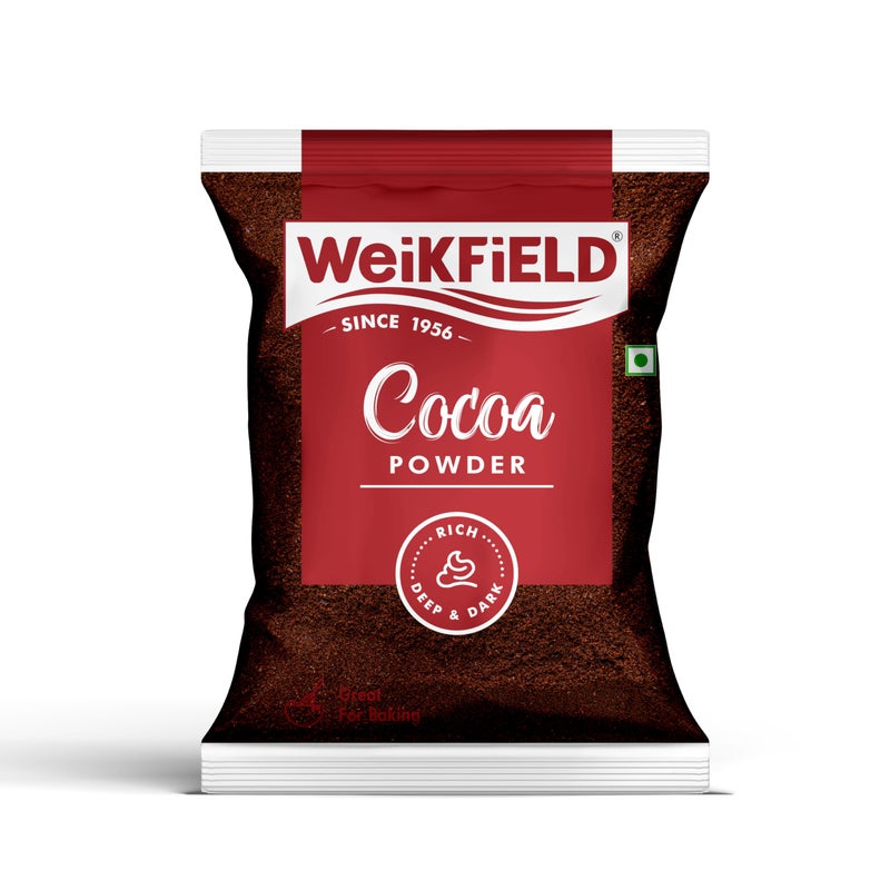 Weikfield Cocoa Powder 1 kg Pouch| Low Fat Rich & Decadent Pure Cocoa Powder| Unsweetened Dark Cocoa for Baking, Desserts, Smoothies, Brownies, Hot Chocolate & Cakes - Image 3