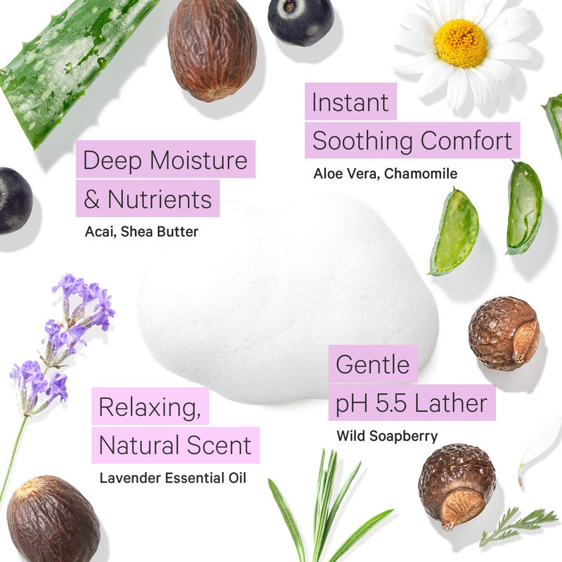 Tree to Tub Sensitive Skin Face Wash for Dry Skin - Moisturizing Gentle Face Cleanser for Women & Men, Hydrating Foaming Facial Cleanser, Daily Face Soap w/Organic Aloe Vera, All Natural Lavender Oil - Image 3