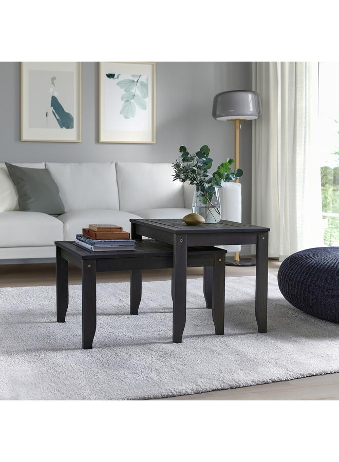 erorex Nest Of Tables, Set Of 2, In/Outdoor Dark Grey - Image 4