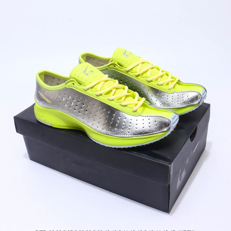 Gu Lai Superfly Lightweight Retro Black Silver Casual Sneakers Breathable Leather Lace-Up Shoes for Men Women - Image 1