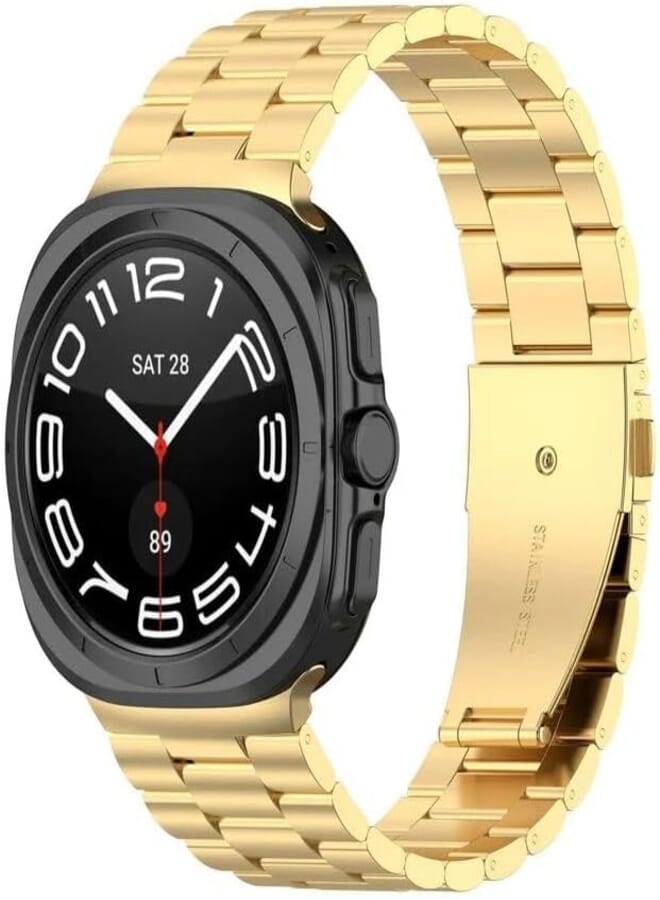 Next Next Store Metal Band Compatible with Samsung Galaxy Watch 7 Ultra 47mm - No Gap Design, Adjustable Stainless Steel Strap for Men and Women.