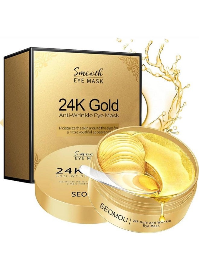 Luxelining 24k Gold Under Eye Patches (60 PCS) eye mask, Collagen Skin Care Products, Eye Patches for Puffy Eyes masks for dark circles, Wrinkles and puffiness, Revitalises and Refreshes Your Skin - Image 1