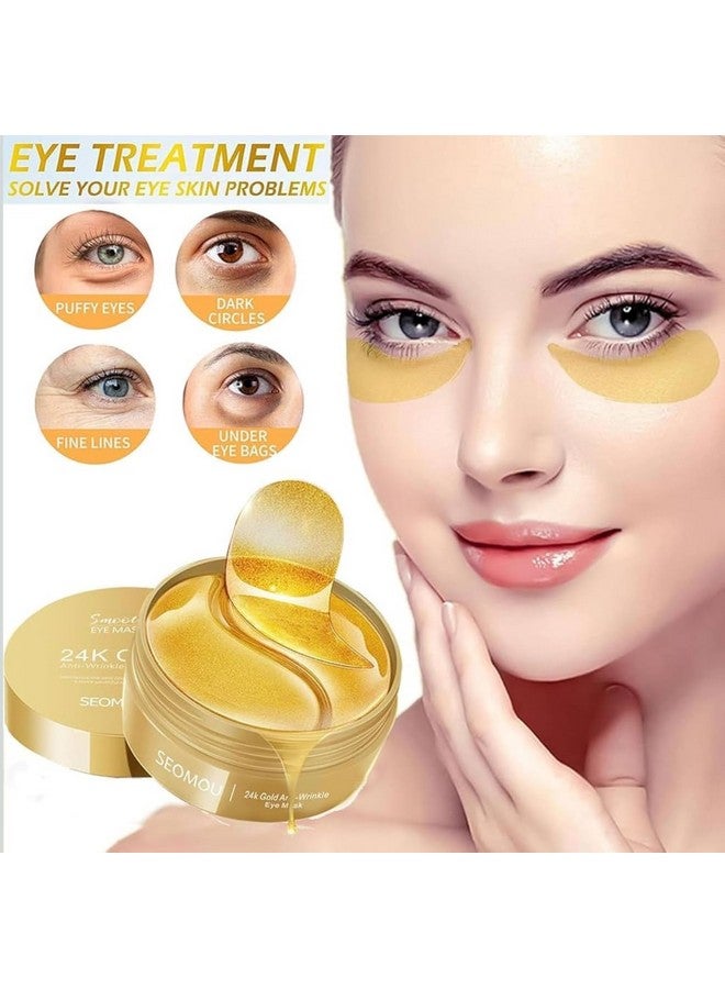 Luxelining 24k Gold Under Eye Patches (60 PCS) eye mask, Collagen Skin Care Products, Eye Patches for Puffy Eyes masks for dark circles, Wrinkles and puffiness, Revitalises and Refreshes Your Skin - Image 2