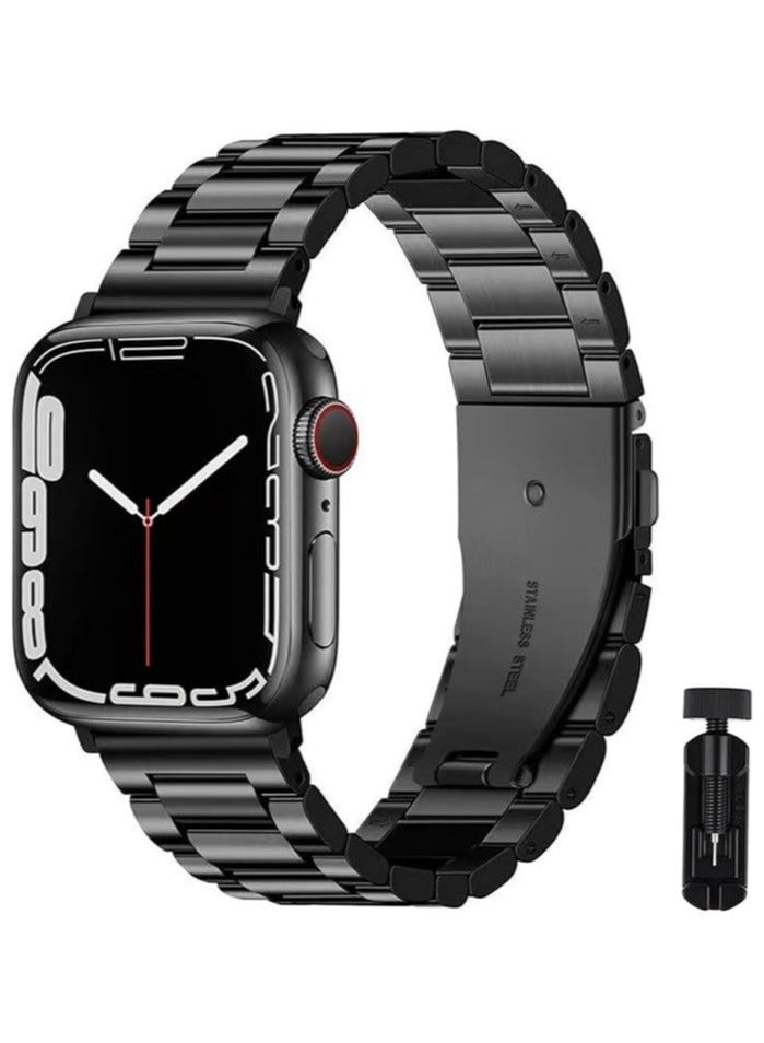 Bukela Compatible Apple Watch Straps 42mm 44mm 45mm 46mm 49mm, Stainless Steel iWatch Band with Case for Apple Watch Series 8/7/6/5/4/3/2/1/SE/SE2/Ultra - Image 1