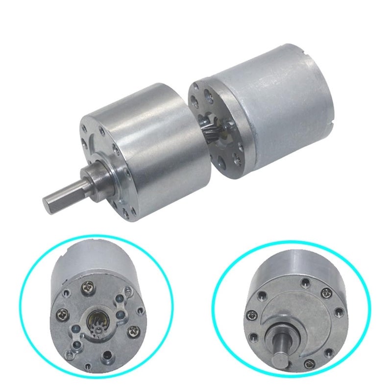 محرك تروس DC JGB37-3530 بجهد 12/24 فولت، سرعة دوران 4RPM إلى 1600 RPM، عزم دوران عالي، محور متمركز، مخصص لأجهزة السيارات الذكية (1000RPM، 24V) - Image 4