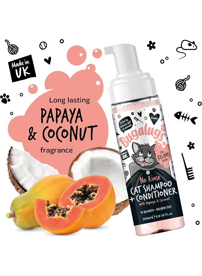 Bugalugs Papaya & Coconut No Rinse Cat Shampoo & Conditioner - 200ML - Image 5