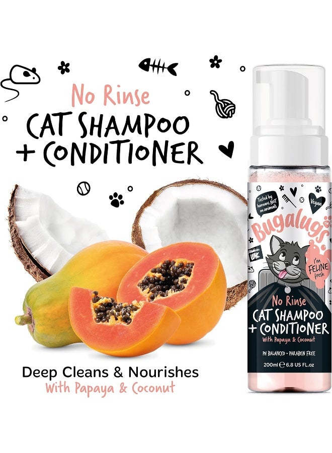 Bugalugs Papaya & Coconut No Rinse Cat Shampoo & Conditioner - 200ML - Image 3
