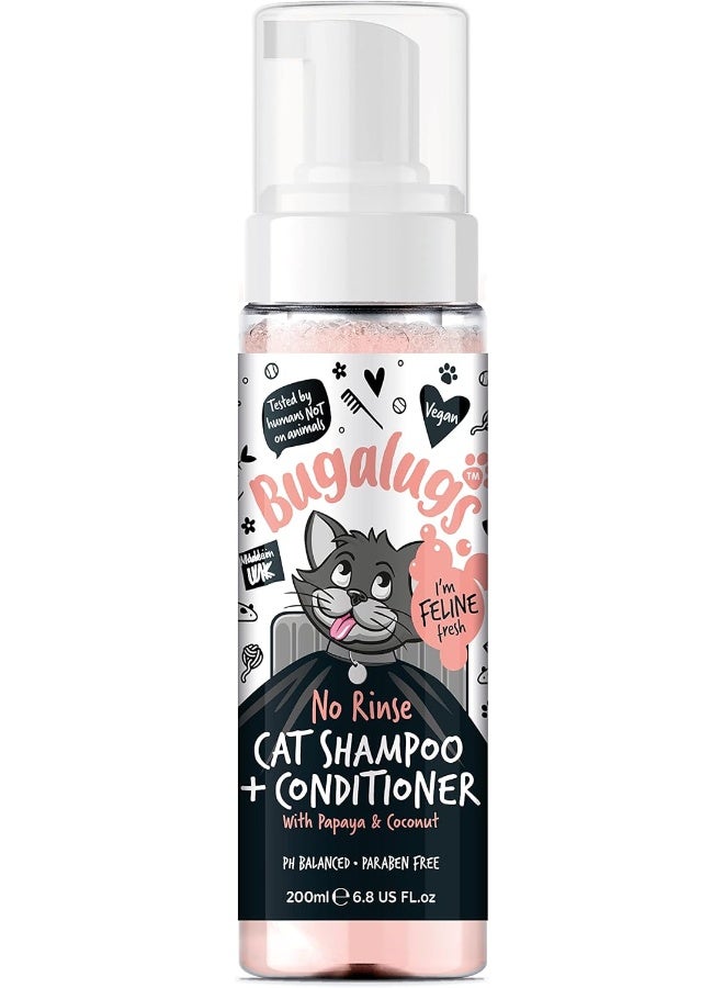 Bugalugs Papaya & Coconut No Rinse Cat Shampoo & Conditioner - 200ML - Image 1