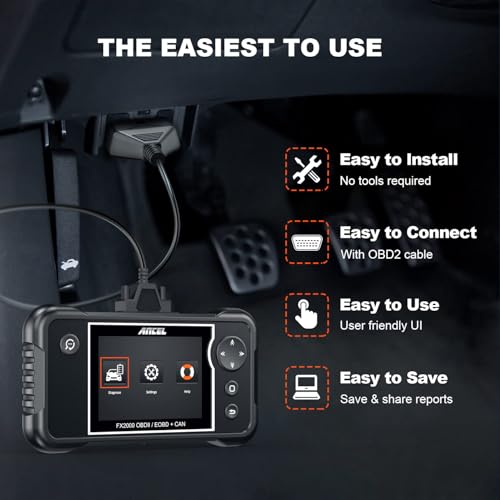 Ancel ANCEL FX2000 Plus OBD2 Scanner Diagnostic Tool with Protective Bag, ABS SRS Transmission Airbag Scan Tool, Check Engine Code Reader, Scanner for Car Lifetime Free Upgrade - Image 4