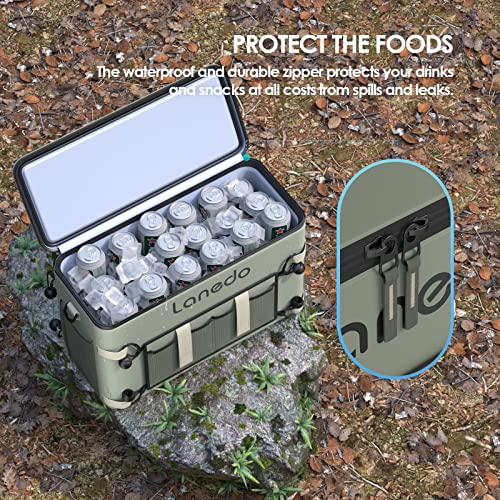 Lanedo 34-Can Multi-Functional Collapsible Soft-Sided Cooler - Leak-Proof Beach Cooler, Portable Ice Chest, and Travel, Food Shopping, Camping, Kayaking, Fishing, Multi-Person Lunch Bag! - Image 5