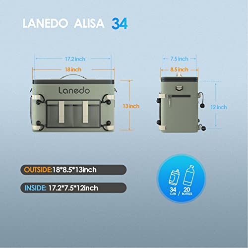 Lanedo 34-Can Multi-Functional Collapsible Soft-Sided Cooler - Leak-Proof Beach Cooler, Portable Ice Chest, and Travel, Food Shopping, Camping, Kayaking, Fishing, Multi-Person Lunch Bag! - Image 3