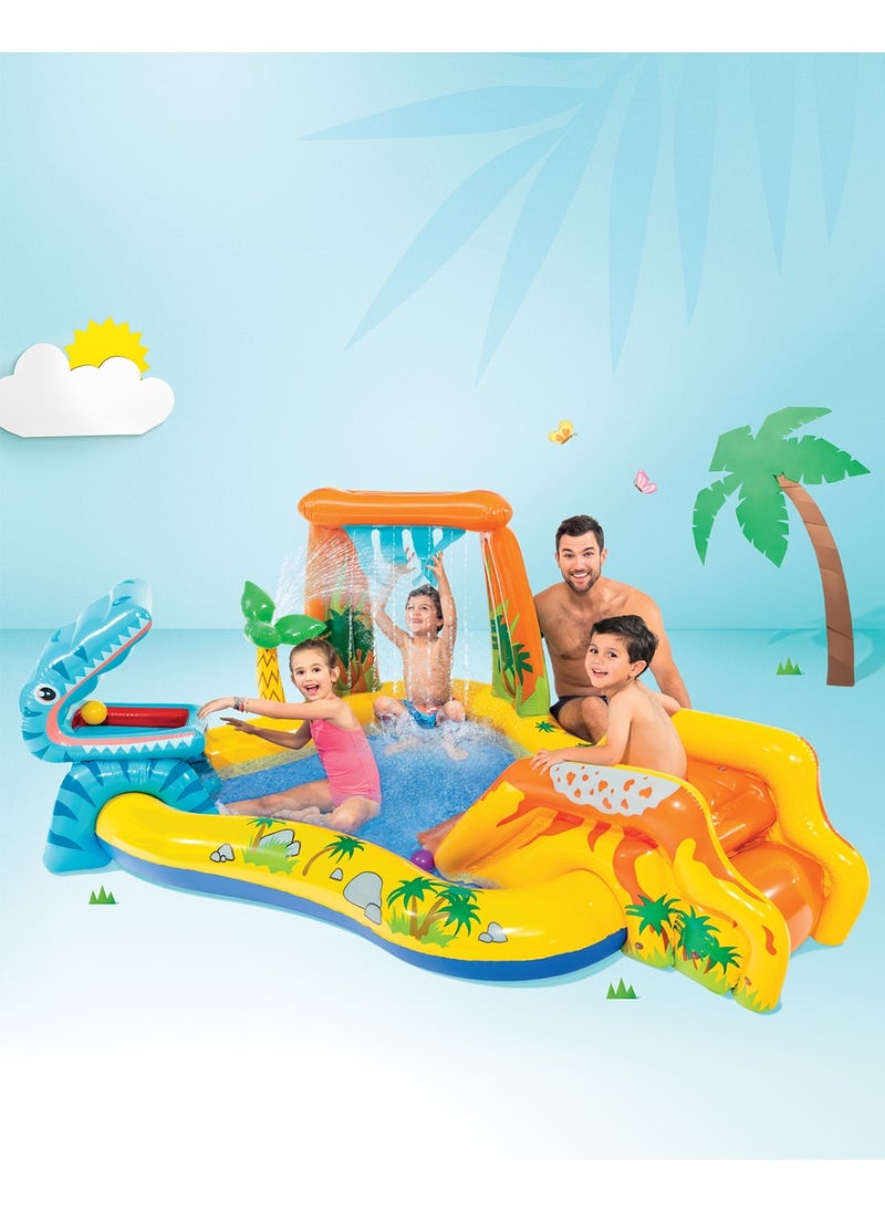 Dinosaur Inflatable Play Center With Slide Size 109x249x191cm