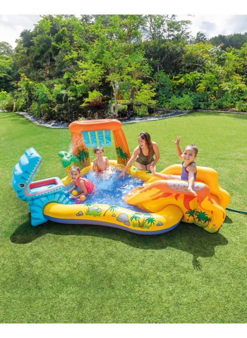 Dinosaur Inflatable Play Center With Slide Size 109x249x191cm