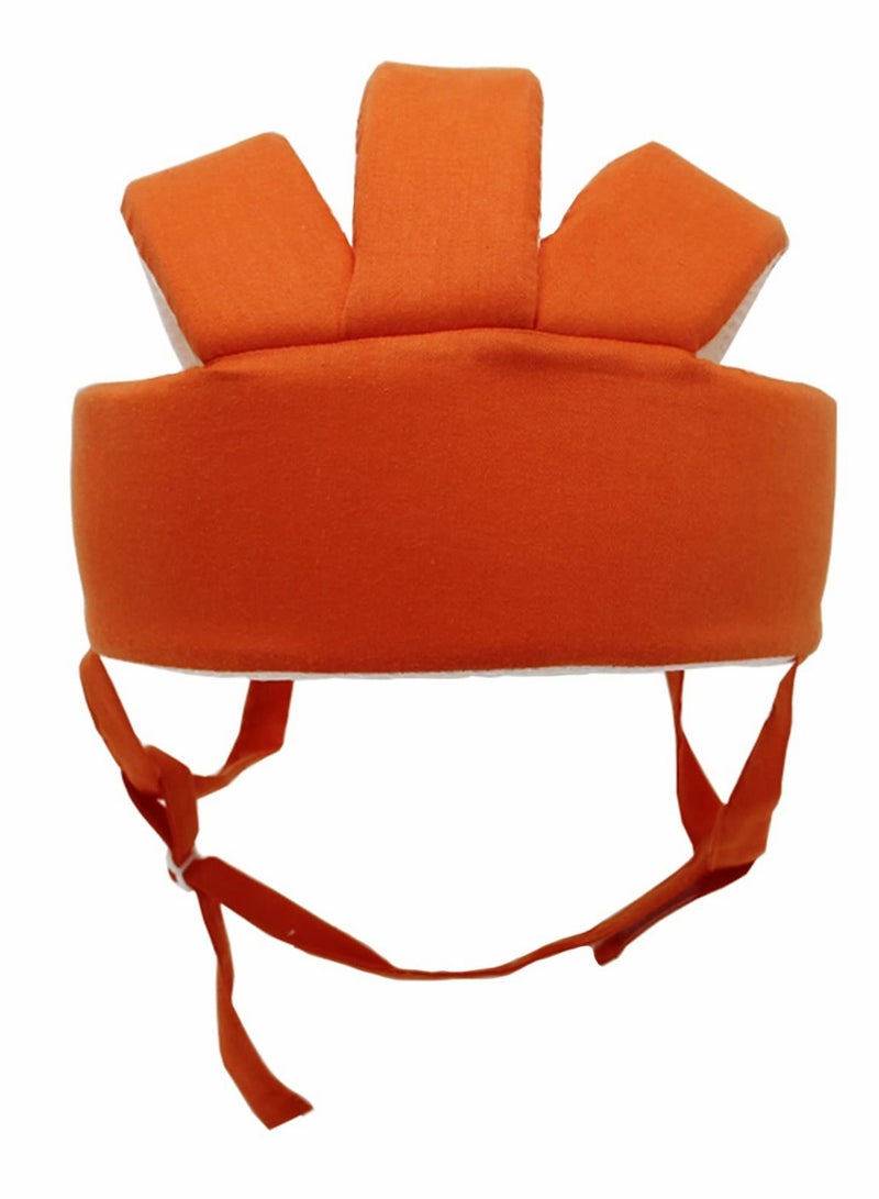 Barakah خوذة أطفال، قبعة ناعمة قابلة للتعديل عند تعلم المشي، قبعة حزام المشي للأطفال للجري والزحف (برتقالي) - Image 1