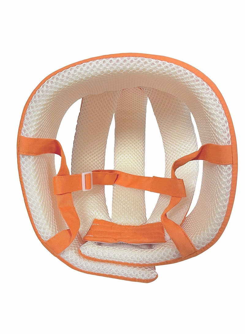 Barakah خوذة أطفال، قبعة ناعمة قابلة للتعديل عند تعلم المشي، قبعة حزام المشي للأطفال للجري والزحف (برتقالي) - Image 3