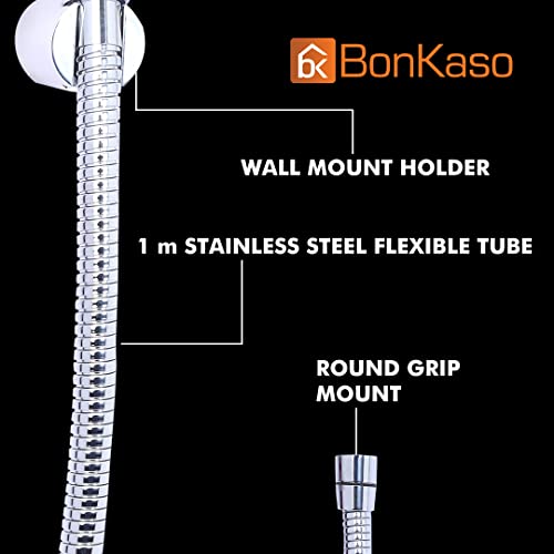 BonKaso HF-1045W ABS Plastic 360 Degree Rotation Premium Jet Spray for Toilet Hand Health Faucet with 1 Mtr Stainless Steel Flexible Hose Tube, White - (Pack of 1) - Image 4