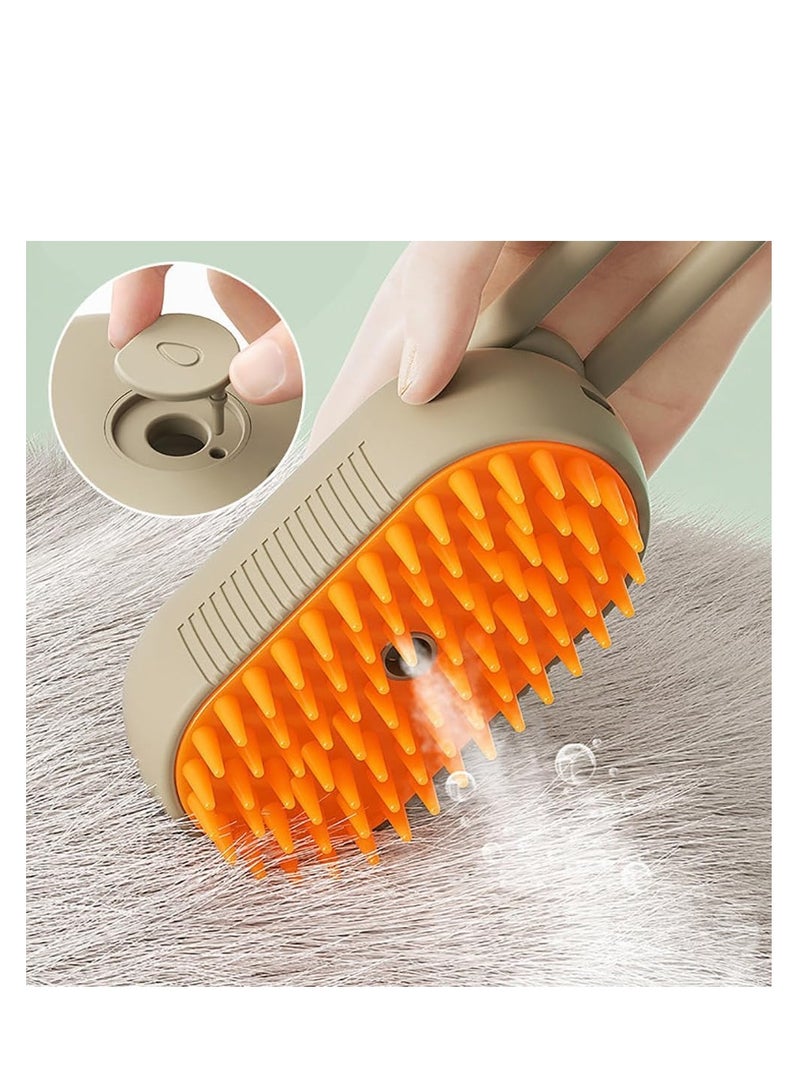 SYOSI Cat Brush with Spray, Pet Dog Brush, Cat Brush, Cleaning Brush for Pet Hair, 3-in-1 Multifunctional Pet Hair Remover, 84 Soft and Rounded Comb Teeth, Ideal for Massage, Care and Hair Removal (Coffee) - Image 2