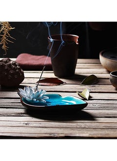 Haidue Incense Stick Holder Censer Ceramic Handmade Artistic Burner Stick Coil Lotus Porcelain Decorative Flower Incense Cone Ash Catcher Tray Handmade  - Image 3