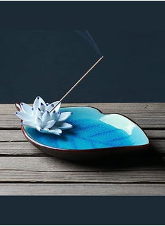 Haidue Incense Stick Holder Censer Ceramic Handmade Artistic Burner Stick Coil Lotus Porcelain Decorative Flower Incense Cone Ash Catcher Tray Handmade  - Image 1