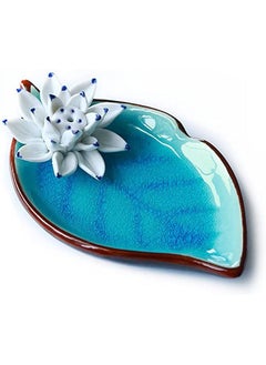 Haidue Incense Stick Holder Censer Ceramic Handmade Artistic Burner Stick Coil Lotus Porcelain Decorative Flower Incense Cone Ash Catcher Tray Handmade  - Image 2