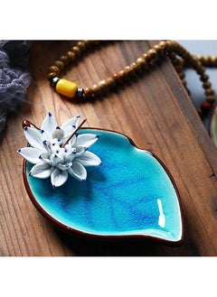 Haidue Incense Stick Holder Censer Ceramic Handmade Artistic Burner Stick Coil Lotus Porcelain Decorative Flower Incense Cone Ash Catcher Tray Handmade  - Image 4