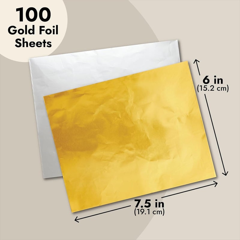 Juvale Gold Foil Sheets - Food-Safe Gold Aluminum Foil - Candy & Chocolate Bar Wrappers - 100 Pack, 6 x 7.5 in - Image 5