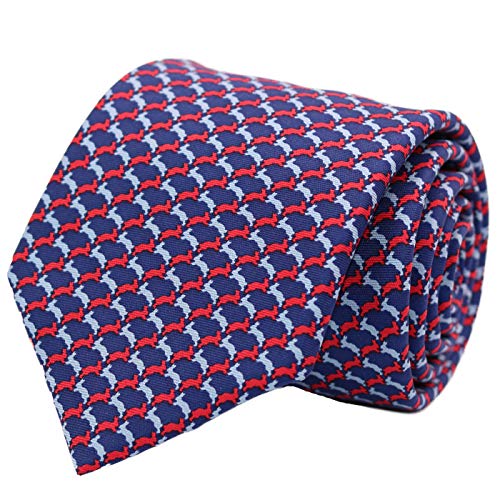 WITZROYS 100% Silk Ties for Men Handmade Neckties with Bunnies Printed+Gift box - Image 1