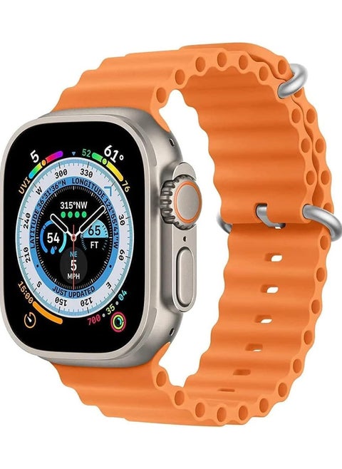 Smart watch X8+ Plus Ultra, eighth edition, 2.08 inch IPS screen - Bluetooth - NFC, wireless charger (Orange)