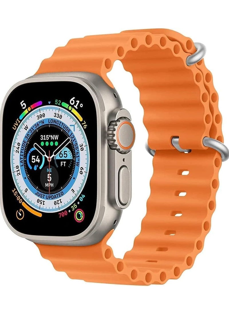 Smart watch X8+ Plus Ultra, eighth edition, 2.08 inch IPS screen - Bluetooth - NFC, wireless charger (Orange)