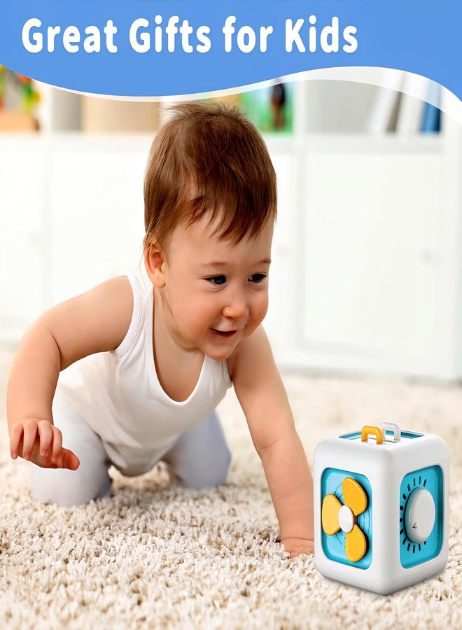 تيك تافاكال مجموعة ألعاب تيك تاڤاكال مونتيسوري 6 في 1 الحسية للأطفال - لعبة تعليمية لفرز الأشكال، مكعبات قابلة للتكديس - تنمية المهارات الحركية الدقيقة التفاعلية، قطعة واحدة (أزرق) - Image 4