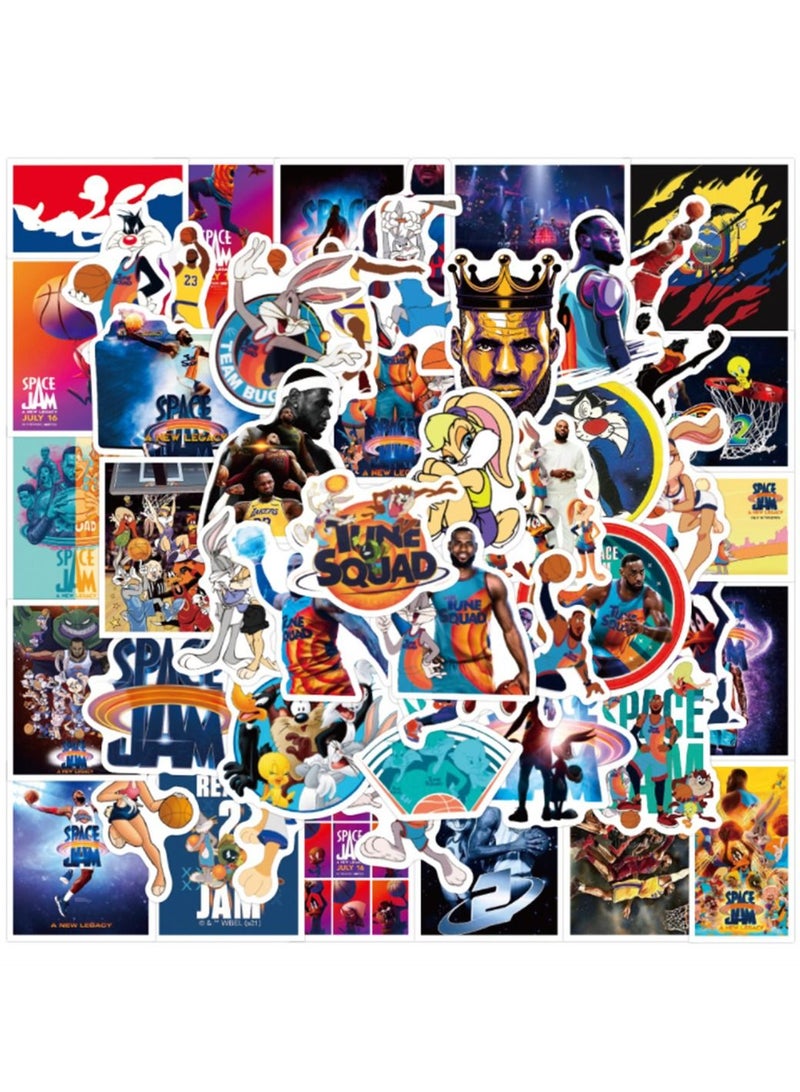 general مجموعة ملصقات فينيلية لطيفة مقاومة للماء من Space Jam A New Legacy مكونة من 50 قطعة