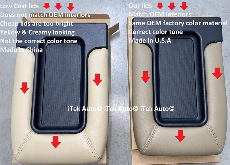 ITEK AUTO Center Console TOP LID Storage ARMREST Complete Assembly TAN Beige FITS 1999-2007 Silverado Sierra Tahoe Avalanche Suburban - Image 2