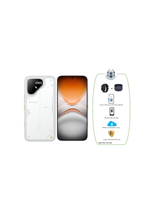 TECNO Pova 8 Pro 5G 8GB RAM 256GB Arc White + Tecno Watch + Tecno TWS + 180 days screen warranty + 2 years battery replacement warranty + 256GB Cloud storage for 2 years + 2 years International Warranty - Global Version - Image 1