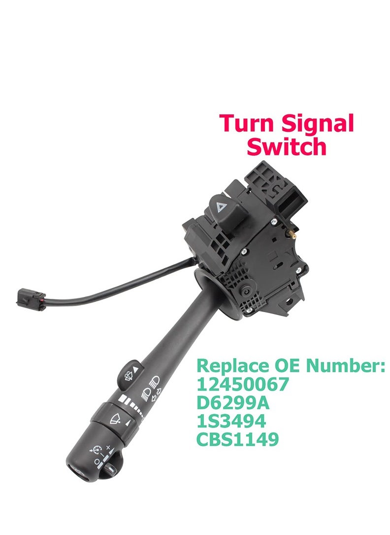 TLAXCA - Turn Signal Switch Wiper Dimmer Combination Multi-Function Switch Replacement for 2002-2009 Chevy Silverado Tahoe GMC Envoy Sierra Yukon Buick, 2002-2009 Trailblazer Escalade Envoy Replaces OE 12450067, D6299A, SW3792 - Image 1