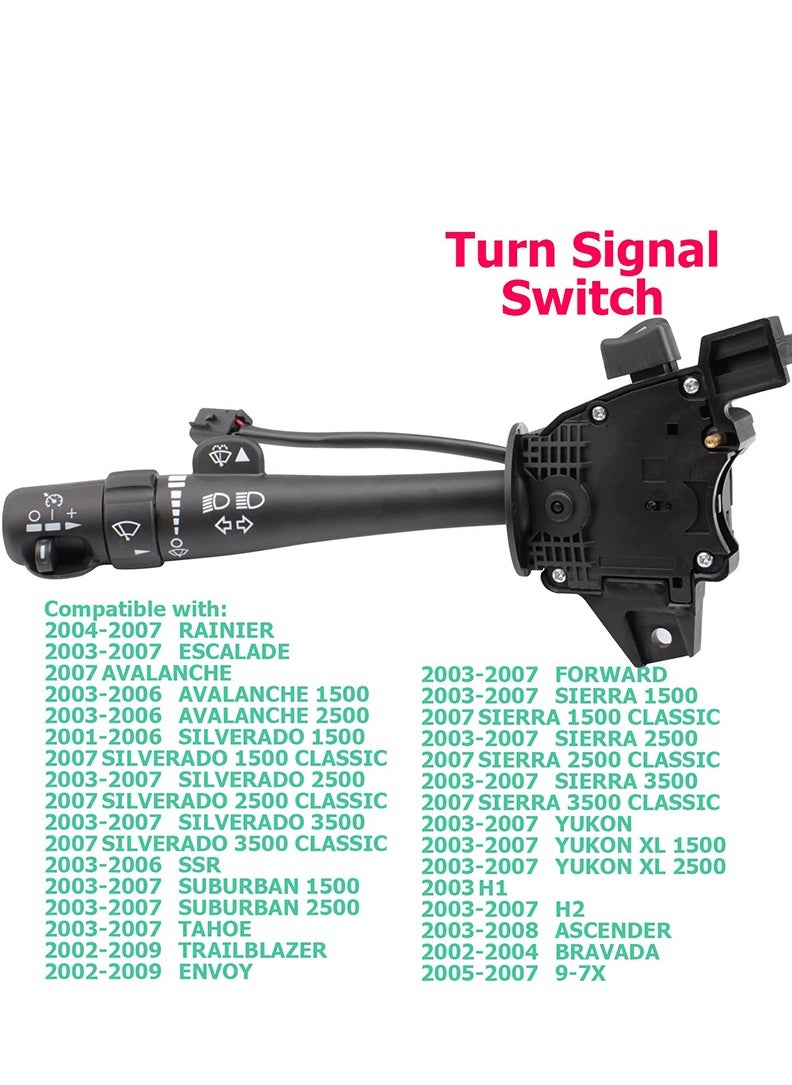 TLAXCA - Turn Signal Switch Wiper Dimmer Combination Multi-Function Switch Replacement for 2002-2009 Chevy Silverado Tahoe GMC Envoy Sierra Yukon Buick, 2002-2009 Trailblazer Escalade Envoy Replaces OE 12450067, D6299A, SW3792 - Image 1