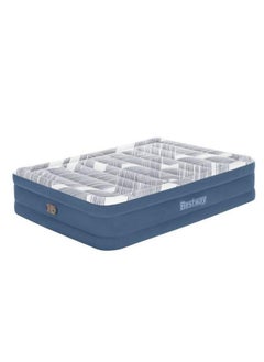 Bestway 2.03m x 1.52m x 46cm Tritech Fashion Flock Air Mattress Queen Built-in AC Pump