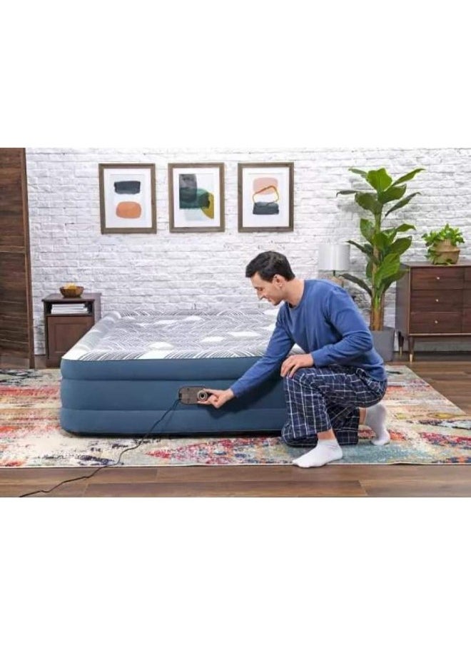 Bestway - Bestway 2.03m x 1.52m x 46cm Tritech Fashion Flock Air Mattress Queen Built-in AC Pump - Image 1