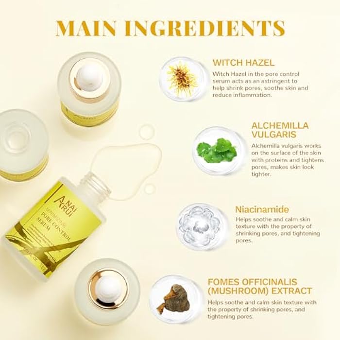 ANAI RUI Pore Minimizer Serum, Pore Minimizer for Face, Pore control,Minimizing, Shrinking, Tightening Pores, Refine Skin Texture 1 fl.oz - Image 4