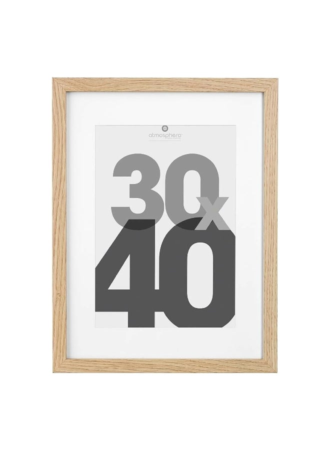 atmosphera Wall Mounted Decorative Easy-Hanging Photo Frame Natural 30 x 40 cm 121158C  - Image 1