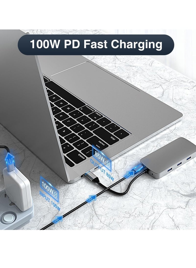 JAJEEK 10-in-1 USB C HUB to HDMI 4K Adapter with VGA, 100W PD Charging, USB 3.0/2.0, Gigabit Ethernet, SD/TF Card Reader, 3.5mm Audio, Type-C Docking Station for MacBook & More  - Image 3