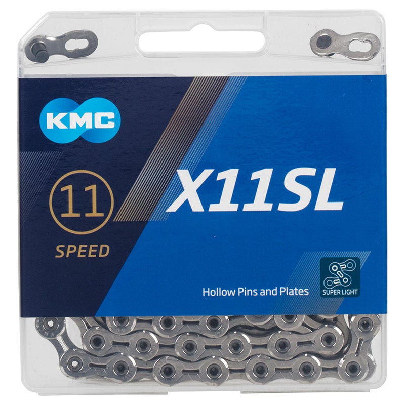 KMC X11 Chain 11-Speed SL-Series | Mountain Bike/Road/Gravel | Shimano, SRAM, Campagnolo Compatible | Missing Link Included | Silver - Image 5