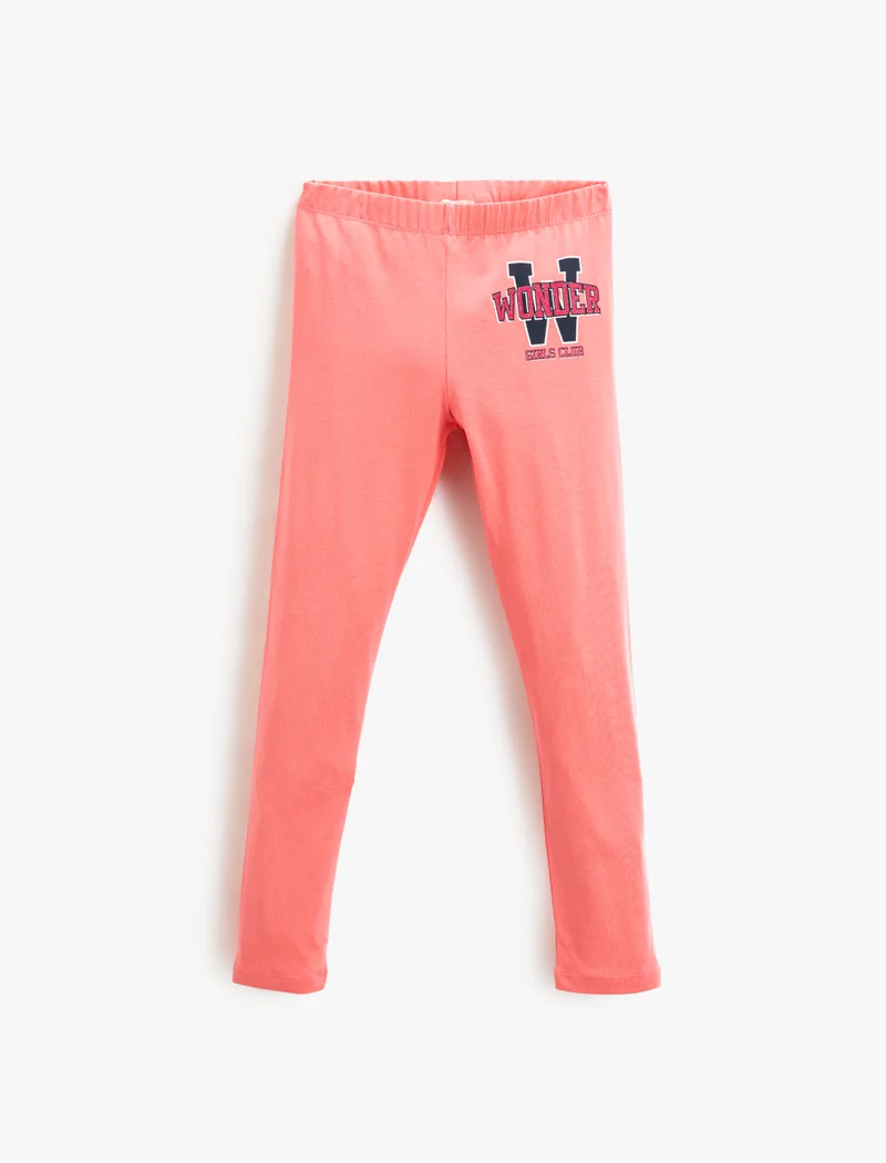 KOTON Koton | Printed Elastic Waist Leggings