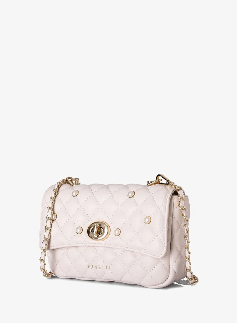 KANELLI Women's handbag from Kanelli, elegant shape New Collection  AAY2401001 Beige
