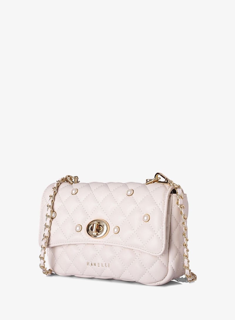 KANELLI Women's handbag from Kanelli, elegant shape New Collection  AAY2401001 Beige - Image 2