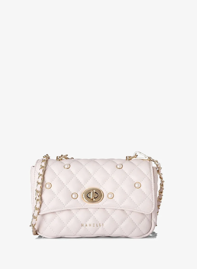 KANELLI Women's handbag from Kanelli, elegant shape New Collection  AAY2401001 Beige